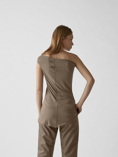 Rick Owens One-Shoulder-Top mit Seide Graphit 5