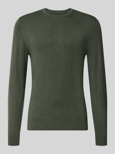 MCNEAL Strickpullover mit geripptem Rundhalsausschnitt Khaki Melange 1