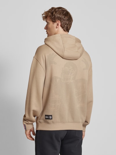 BOSS Orange Hoodie mit Label-Patch Modell 'Moss' Beige 5