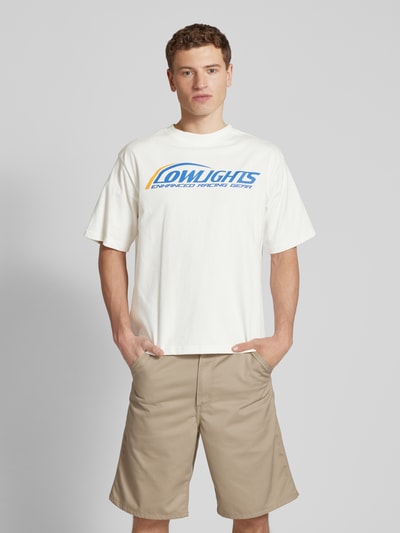 Low Lights Studios Relaxed Fit T-Shirt mit Label-Print Modell 'ERG' Offwhite 4