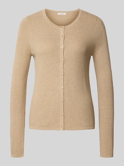 Christian Berg Woman Kardigan z dzianiny z fakturowanym wzorem Piaskowy melanż 2