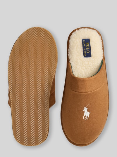 Polo Ralph Lauren Hausschuh mit Fleece-Innenfutter Cognac 3