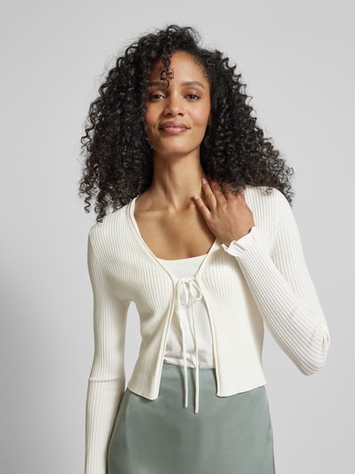 Jake*s Cocktail Strickbolero mit Feinripp Ecru Melange 3