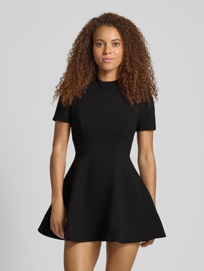 Bardot Cocktailjurk met geribde ronde hals, model 'ZEPHYRA' Zwart - 4