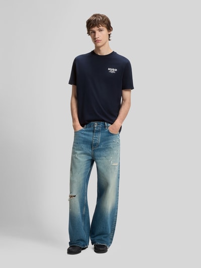 HUGO Blue Regular Fit T-Shirt aus reiner Baumwolle Modell 'NESPTEE' Dunkelblau 1