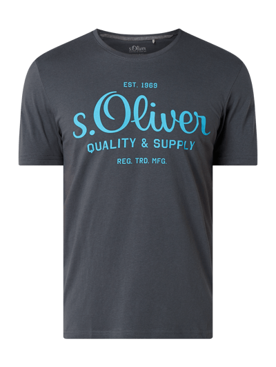 s.Oliver RED LABEL T-shirt o kroju regular fit z bawełny  Antracytowy 2