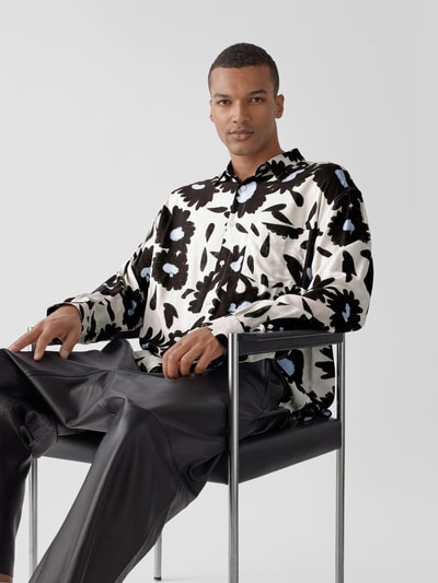 Jacquemus Freizeithemd mit floralem Allover-Muster Marineblau 6