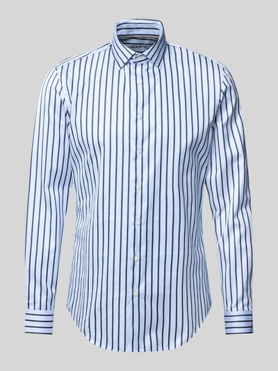 Jake*s Slim Fit Businesshemd aus reiner Baumwolle Marine 1
