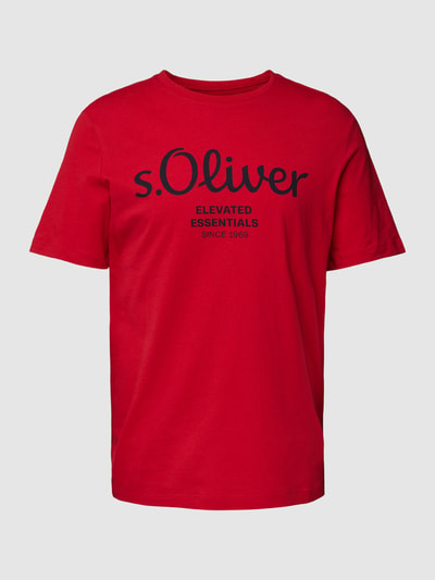 s.Oliver RED LABEL T-shirt z nadrukiem z logo Czerwony 2