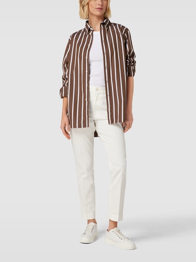 Polo Ralph Lauren Overhemdblouse met streepmotief Chocoladebruin - 1
