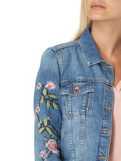 Superdry Jeansjacke mit floralen Stickereien Jeansblau 3