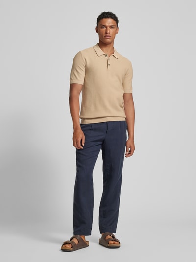 Jack & Jones Premium Poloshirt mit Strukturmuster Modell 'BLUSANDRI' Sand 1