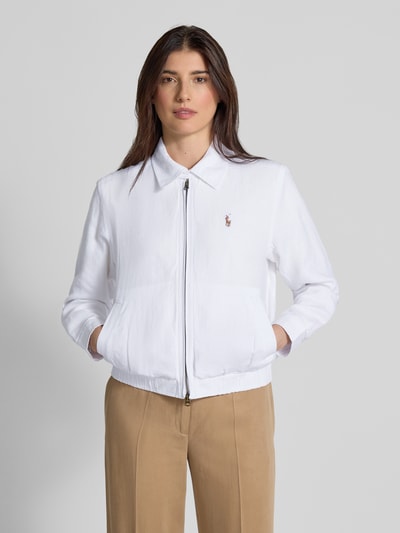 Polo Ralph Lauren Leinenwindbreaker mit Logo-Stitching Weiss 4