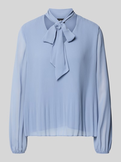 s.Oliver BLACK LABEL Regular Fit Schluppenbluse im Plissee-Look Rauchblau 2