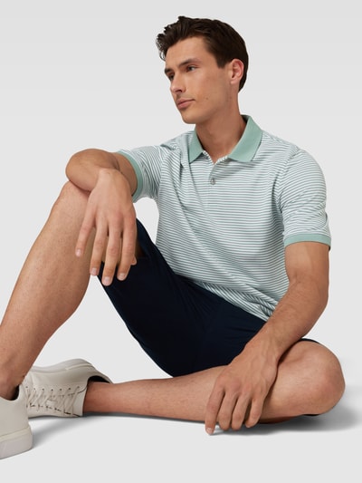 MAERZ Muenchen Poloshirt aus Baumwolle mit Streifenmuster Mint 3
