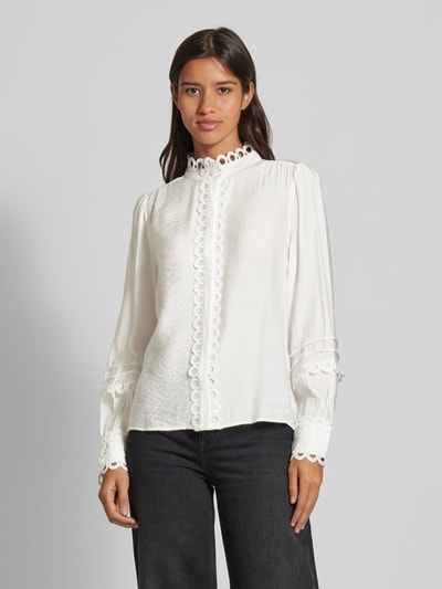 Fransa Overhemdblouse met blinde knoopsluiting, model 'Blondi' Offwhite - 4