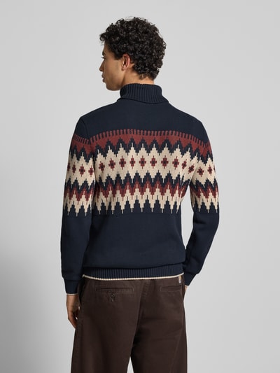 Blend Gebreide pullover met ribboorden, model 'BENJI' Donkerblauw - 5