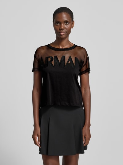 Armani Exchange Regular Fit T-Shirt mit Logo-Stitching Black 4