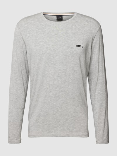 BOSS Longsleeve mit Label-Print Mittelgrau Melange 2