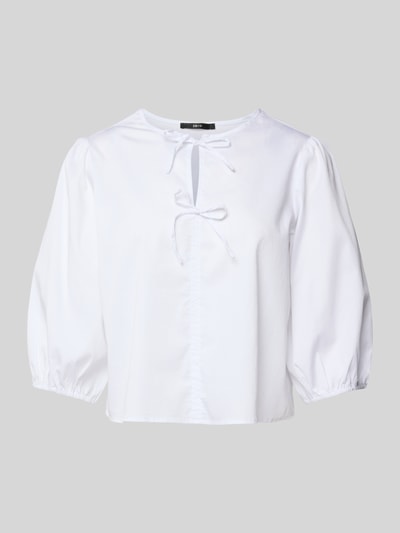 Zero Regular Fit Bluse mit Schlüsselloch-Ausschnitt Weiss 2