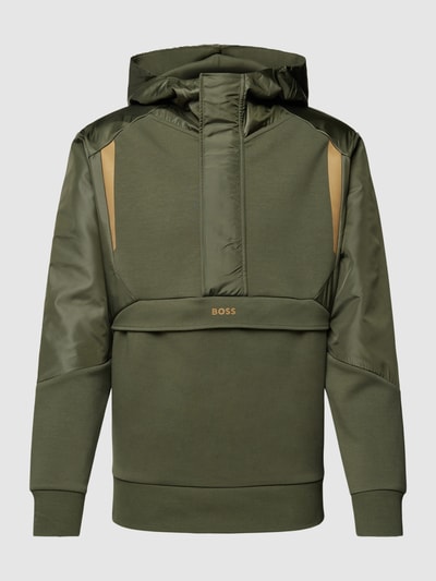 BOSS Green Hoodie met gevoerde capuchon, model 'Sannon' Olijfgroen - 2