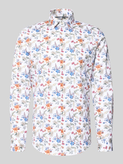 Produktfoto, Slim Fit Business-Hemd mit Kentkragen von Jake*s, bawełna, krój slim fit, wzór na całej powierzchni, długość tyłu 78 cm, szerokość ramion 38 cm, długość rękawów 66 cm