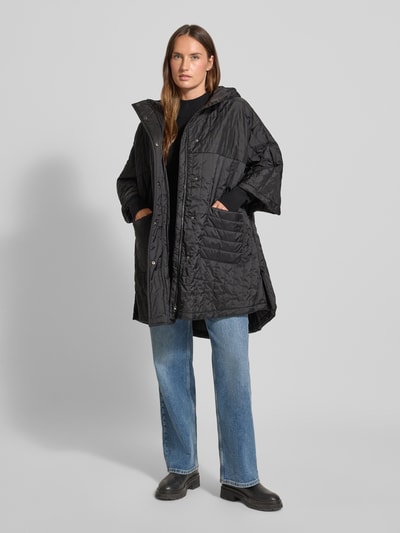 MM Kurtka pikowana o kroju oversized z rękawami nietoperzowymi model ‘ORAZIO’ Czarny 1