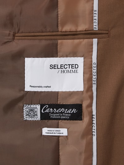 SELECTED HOMME Slim fit 2-knoops colbert met stretch, model 'Mylologan' Camel - 6