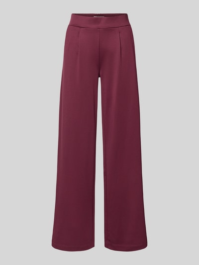 Produktfoto, bordeauxrote Wide Fit Hose mit elastischem Bund, Modell 'Rizetta' von b.young, glatte Oberfläche, Damenmode