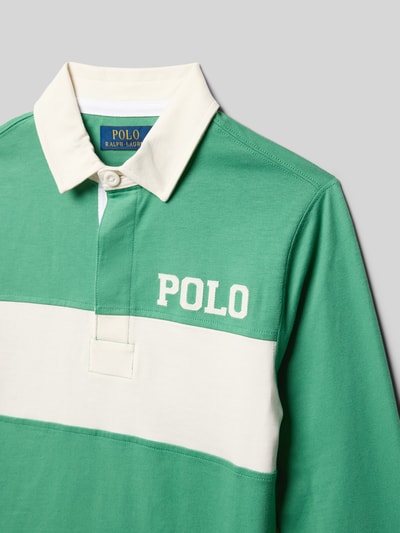 Polo Ralph Lauren Teens Sweatshirt met kentkraag, model 'RUGBY' Groen - 2
