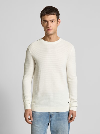 JOOP! COLLECTION Gebreide pullover met ronde hals Beige - 4