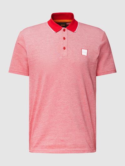 BOSS Orange Slim Fit Poloshirt mit Label-Patch Modell 'Oxford' Rot 2