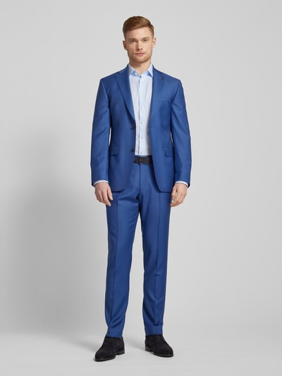 Roy Robson Slim fit pantalon met persplooien Koningsblauw - 1