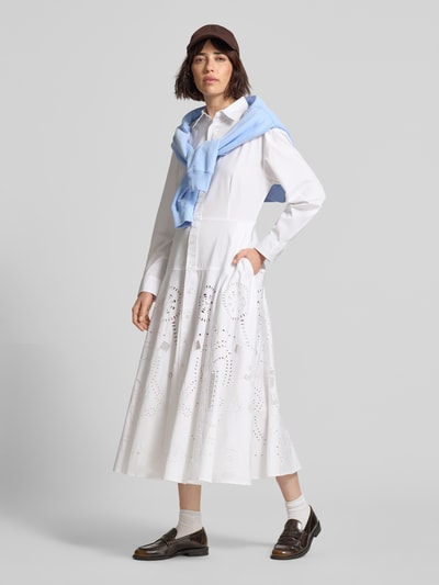 Polo Ralph Lauren Midi Hemdblusenkleid aus reiner Baumwolle Weiss 1