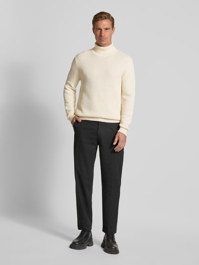 MCNEAL Rollkragenpullover mit gerippten Abschlüssen Ecru 1