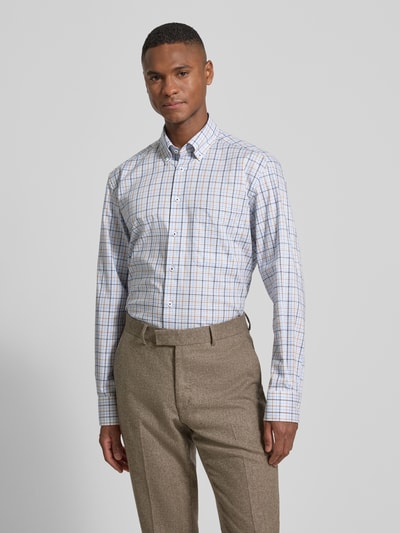 ETERNA Comfort Fit Business-Hemd aus Baumwolle mit Kentkragen Bleu 4