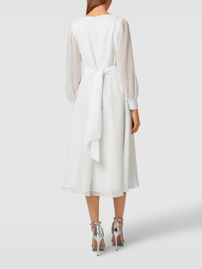 V.M. Cocktailjurk met strikceintuur Offwhite - 5