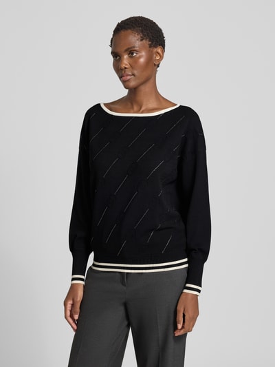 LIU JO SPORT Strickpullover mit Strasssteinbesatz Black 4