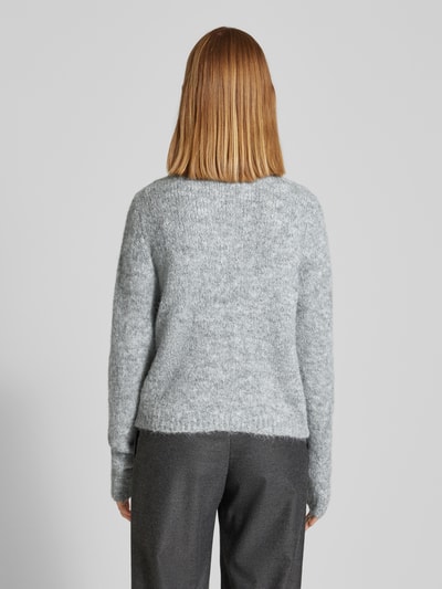 Vero Moda Regular Fit Strickpullover mit Wollanteil Modell 'NOVAH' Mittelgrau 5