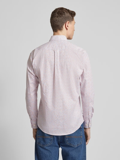 Fynch-Hatton Slim fit vrijetijdsoverhemd met all-over motief Camel gemêleerd - 5