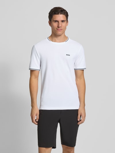 BOSS Green Regular Fit T-Shirt aus Baumwoll-Mix Modell 'TAUL' Weiss 4