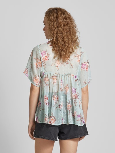 Only Blouse met bloemenmotief, model 'AIDA ELISA' Mintgroen - 5