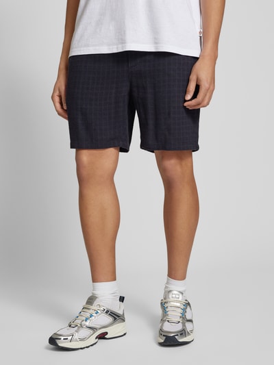 Only & Sons Loose Fit Shorts aus Viskose-Mix mit Leinen-Anteil Modell 'TEL' Marine 4