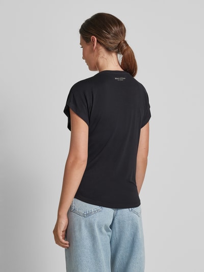 Marc O'Polo T-Shirt mit geripptem Rundhalsausschnitt Black 5