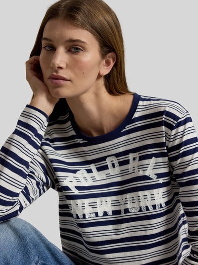 Polo Ralph Lauren Regular Fit Langarmshirt aus reiner Baumwolle Marine 3