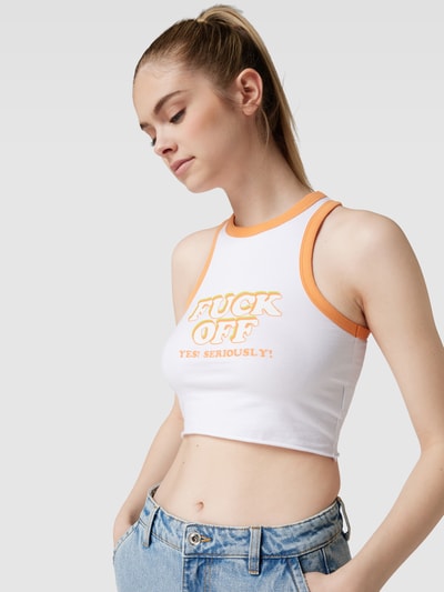 Review Crop Top mit F*** OFF Print Weiss 3