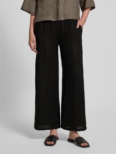 ZABAIONE Leinenhose mit Eingrifftaschen Black 4