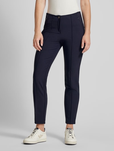 TONI Regular fit stoffen broek met ritszakken, model 'Alessa' Marineblauw - 4