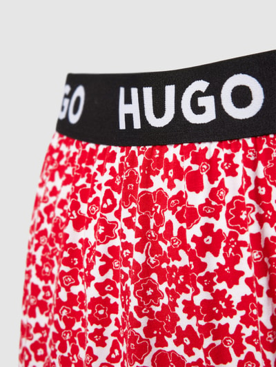 HUGO Korte pyjamabroek met elastische band met logo, model 'UNITE' Rood - 2