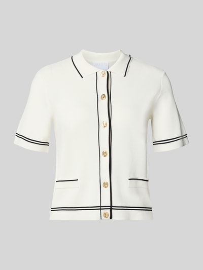 Jake*s Collection Cardigan aus Viskose-Mix mit 1/2-Arm Offwhite 1